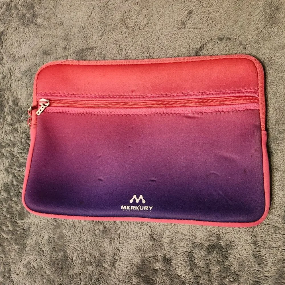 Small Laptop Or Tablet Sleeve Neophrene, Pink And Purple Ombre